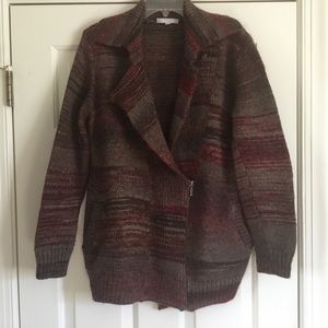 DTLM moto alpaca zip front cardigan sweater M L